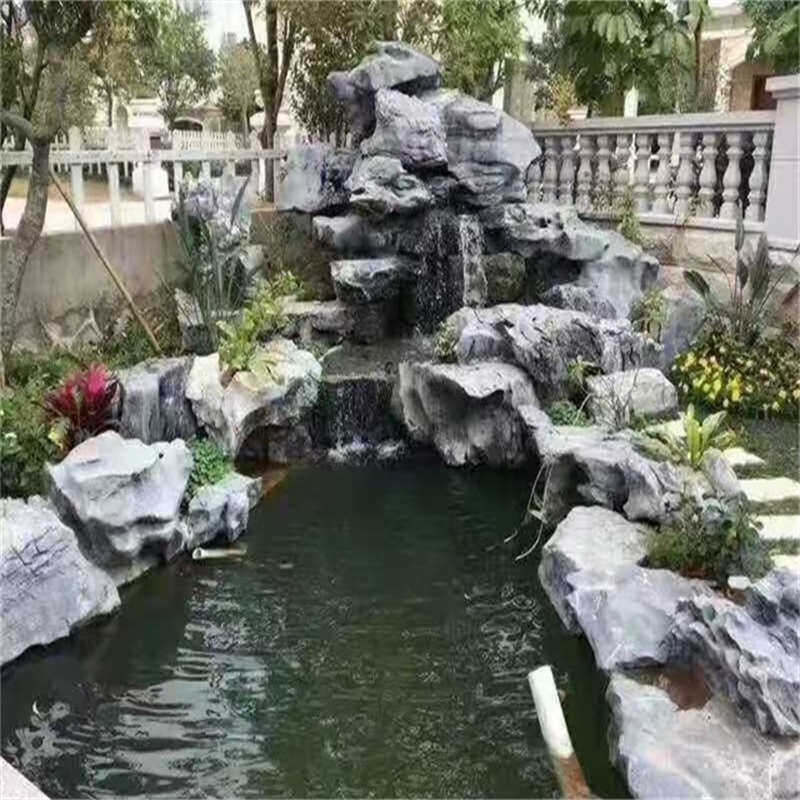 邯郸庭院鱼池假山图片