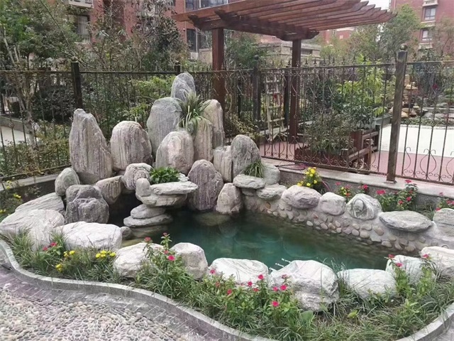邯郸庭院假山鱼池制作视频