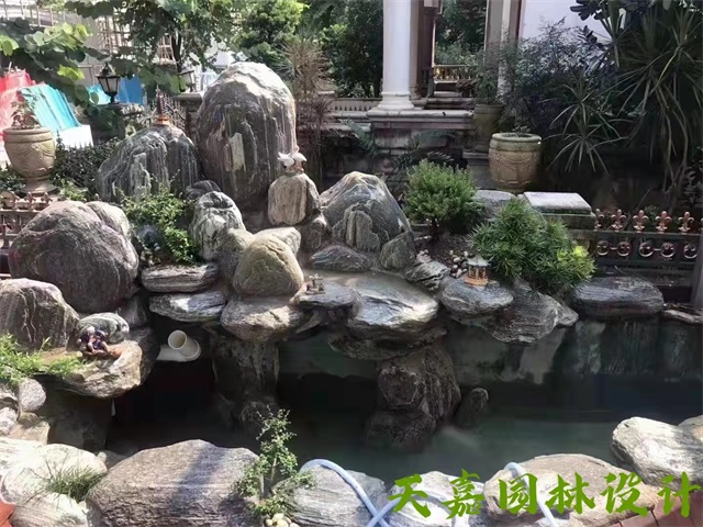 邯郸假山流水喷泉鱼池制作